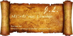 Járányi Liander névjegykártya
